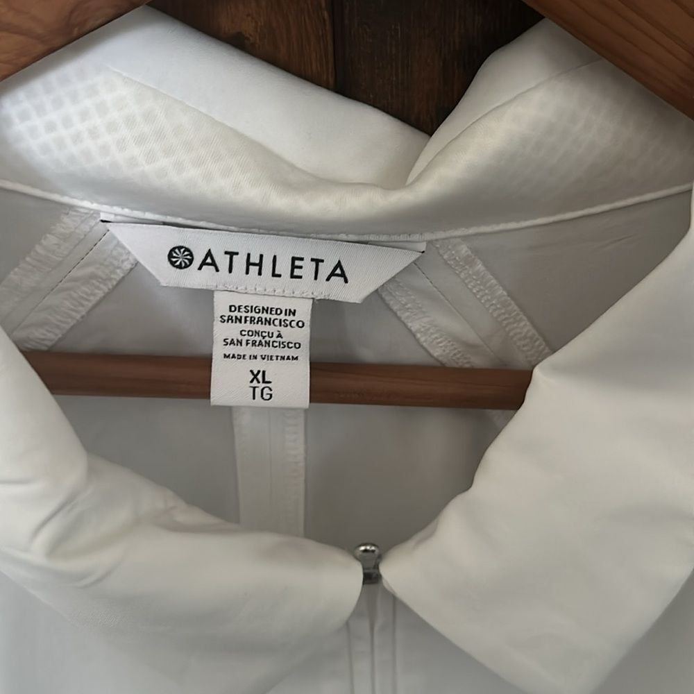 Athleta Advantage Polo Top Quarter Zip Pullover in Bright White Size XL - Picture 4 of 8